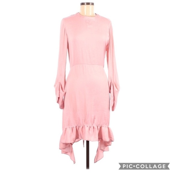 Barbie Core Zara Blogger Favorite Frilled Pink Midi Dress - Picture 11 of 11